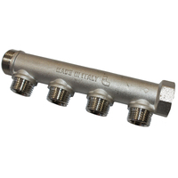 26-MBS1208-4M iTap 4 Port Brass Manifold Single Sided 3/4 M&F In x 1/2 Male Out