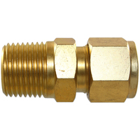 29-B003-0302 #3B 3/16x1/8 BSPT Brass Male Connector (54DCTBR.3-2) - Twin Ferrule Bi-Lok® Fitting