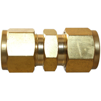 29-B004-02 #4B 1/8 Brass Tube Union (54DUAB.2) - Twin Ferrule Bi-Lok® Fitting