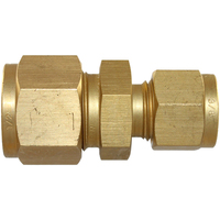 29-B004R-0402 #4RB 1/4x1/8 Brass Reducing Tube Union (54DURB.4-2) - Twin Ferrule Bi-Lok® Fitting