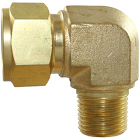 29-B005-0202 #5B 1/8x1/8 BSPT Brass Male Elbow Connector (54DLNBR.2-2) - Twin Ferrule Bi-Lok® Fitting