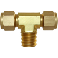 29-B012-0202 #12B 1/8x1/8 BSPT Brass Male Branch Tee (54DTNBR.2-2) - Twin Ferrule Bi-Lok® Fitting