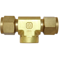 29-B012F-0202 #12FB 1/8x1/8 BSPT Brass Female Branch Tee (54DTHBR.2-2) - Twin Ferrule Bi-Lok® Fitting