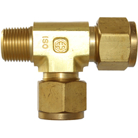 29-B013-0402 #13B 1/4x1/8 BSPT Brass Male Run Tee - Twin Ferrule Bi-Lok® Fitting