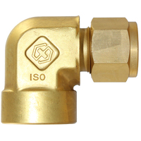 29-B015-0202 #15B 1/8x1/8 BSPT Brass Female Elbow Connector (54DLFBR.2-2) - Twin Ferrule Bi-Lok® Fitting