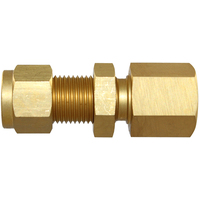 29-B031F-0302 #31FB 3/16X1/8 BSPT Brass Female Bulkhead Connector - Twin Ferrule Bi-Lok® Fitting