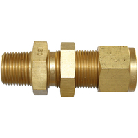 29-B031M-0402 #31MB 1/4x1/8 BSPT Brass Male Bulkhead Connector - Twin Ferrule Bi-Lok® Fitting