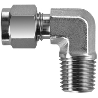 29-S205-0608 #5SS 3/8x1/2 NPT 316SS Male Elbow Connector - Twin Ferrule Superlok® Fitting