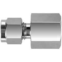 29-S210-0404 #10SS 1/4x1/4 NPT 316SS Female Connector - Twin Ferrule Superlok® Fitting