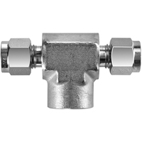 29-S212F-0404 #12FSS 1/4x1/4 NPT 316SS Female Branch Tee - Twin Ferrule Superlok® Fitting