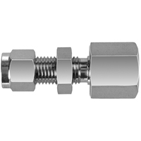 29-S231F-0402 #31FSS 1/4x1/8 NPT 316SS Female Bulkhead Connector - Twin Ferrule Superlok® Fitting