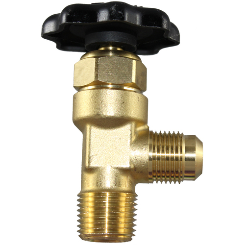 04-V409F-8-8 Truck Valve 1/2 Flare X 1/2 NPT Male. Right Angle