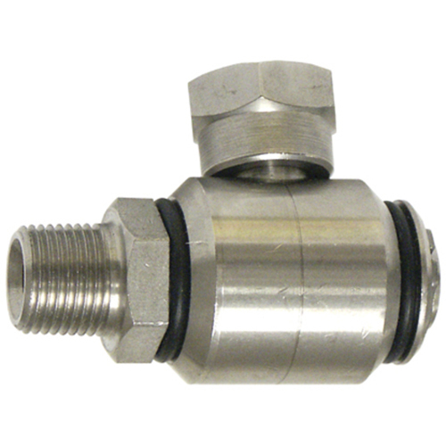 12-SSH25N-0606 3/8 NPT Stainless Steel 90 Deg M&F 5000 PSI Swivel (7035)