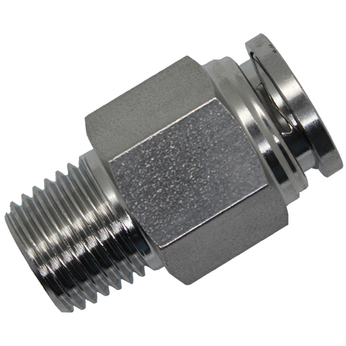 23-003-02M05 1/8 Tube x  M5 Stainless Steel Push-In Male Connector