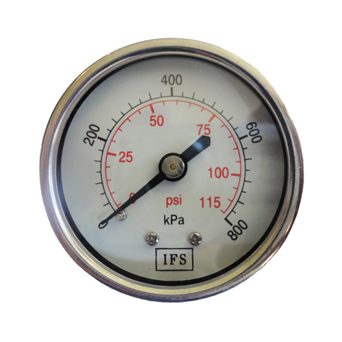 27-V05R2-001 Vacuum Gauge 50mm -100 KPA 1/8 BSPT Rear Entry Dry Stainless Steel Case