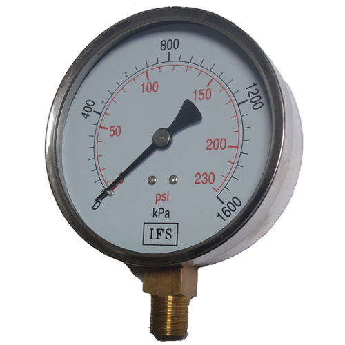 27-V10B6-001 Vacuum Gauge 100mm -100 KPA 3/8 BSPT Bottom Entry Dry (25-1800)