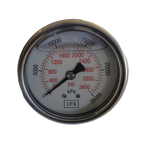 27-VL06R4-001 Vacuum Gauge 63mm -100 KPA 1/4 BSPT Rear Entry Liquid Filled (25-1505)