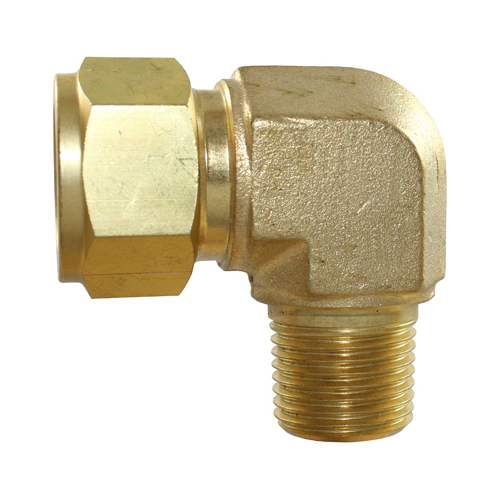 29-B005-0202 #5B 1/8x1/8 BSPT Brass Male Elbow Connector (54DLNBR.2-2) - Twin Ferrule Bi-Lok® Fitting