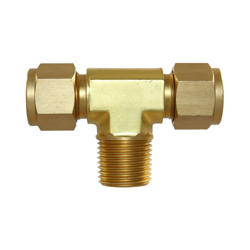 29-B012-1616 #12B 1''x1'' BSPT Brass Male Branch Tee - Twin Ferrule Bi-Lok® Fitting