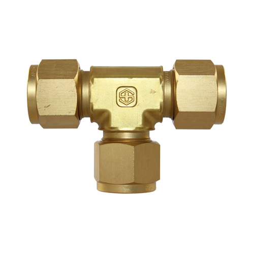 29-B014-06 #14B 3/8 Brass Union Tee (54DTAB.6) - Twin Ferrule Bi-Lok® Fitting