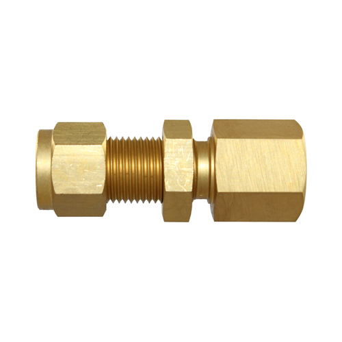 29-B031F-0604 #31FB 3/8x1/4 BSPT Brass Female Bulkhead Connector (54DSSBR.6-4) - Twin Ferrule Bi-Lok® Fitting