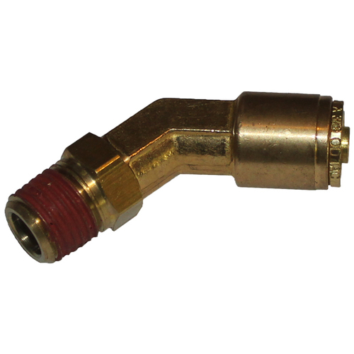 88-005DS-0806 1/2 Tube x 3/8 NPT D.O.T. Air Brake Push-In Swivel 45 Deg Male Elbow