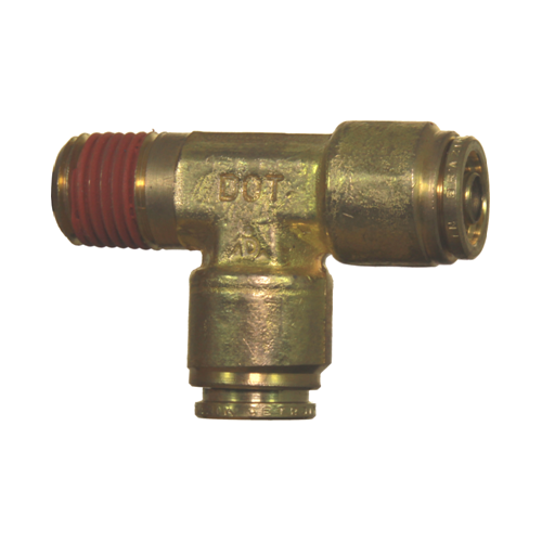 88-013-0402 1/4 Tube x 1/8 NPT D.O.T. Air Brake Push-In Male Run Tee