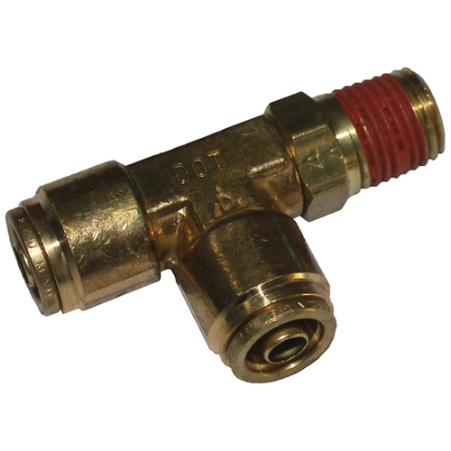 88-013S-0404 1/4 Tube x 1/4 NPT D.O.T. Air Brake Push-In Swivel Male Run Tee