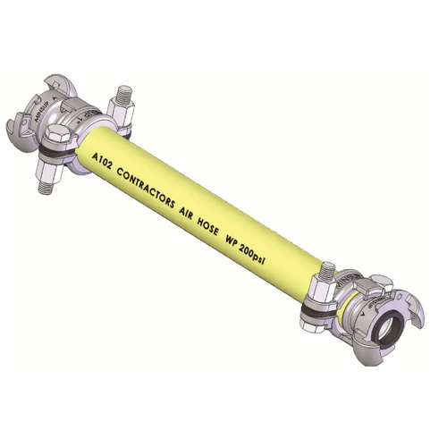 A10202020F Contractors Yellow Air Hose Assembly 20mm x 20mtr c/w Type A Couplings & Claw Clamps