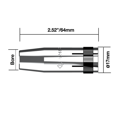 Binzel® Style Gas Nozzle Tapered BZL 24 - NZTP24