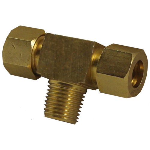 Compression Fitting, 1/8 x 3/16 Tube, Brass - PST Pool Supplies