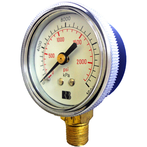 27-05B4-008B Pressure Gauge 50mm 800 KPA 1/4 BSPT Bottom Entry Dry Black Steel Case (25-11261)